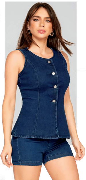 Conjunto de Chaleco y Short de Mezclilla