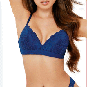 Conjunto de Lencería de Encaje Azul Elegante